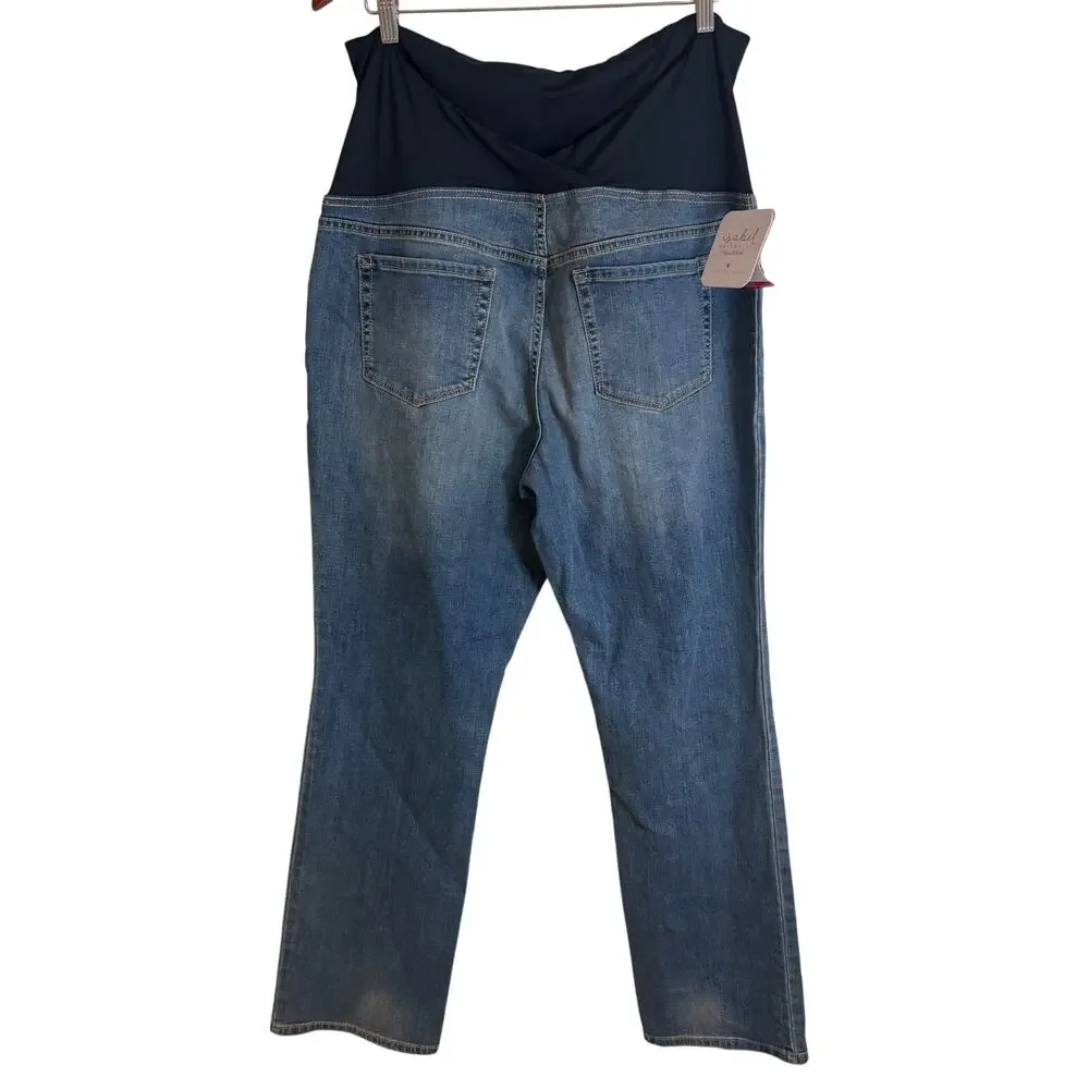 Isabel Maternity Ingrid & Isabel Bootcut Jeans 16 Crossover Panel Stretch New - Picture 5 of 12